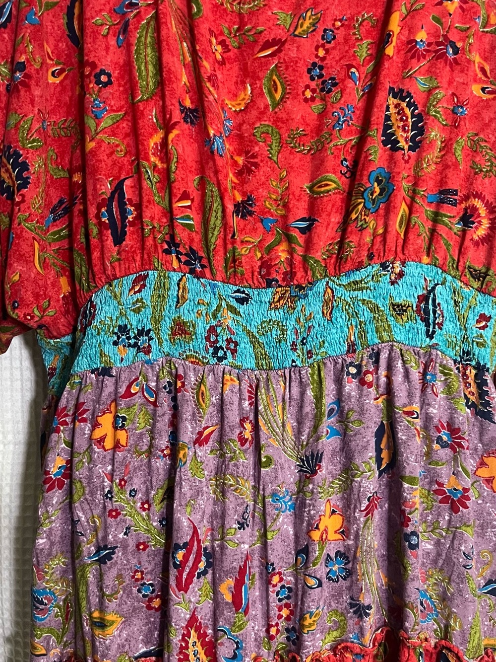 Avenue Plus Size Daisy Boho Tiered Maxi Dress Sz 26/28 - Picture 4 of 14
